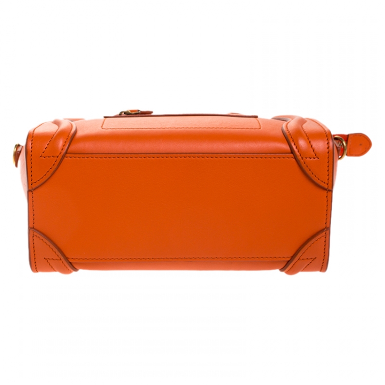 مملوكة مسبقًا Celine Orange Leather Nano Luggage Tote