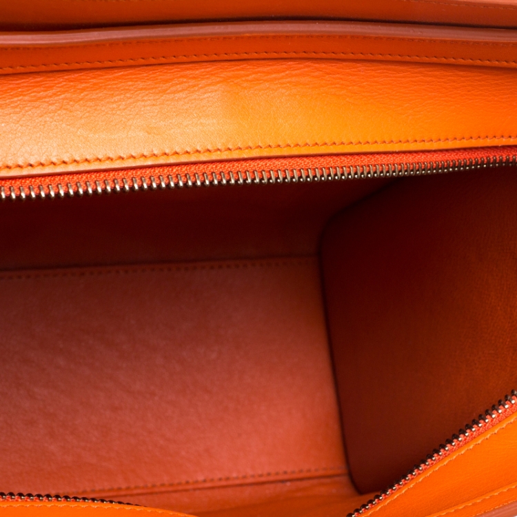 مملوكة مسبقًا Celine Orange Leather Nano Luggage Tote