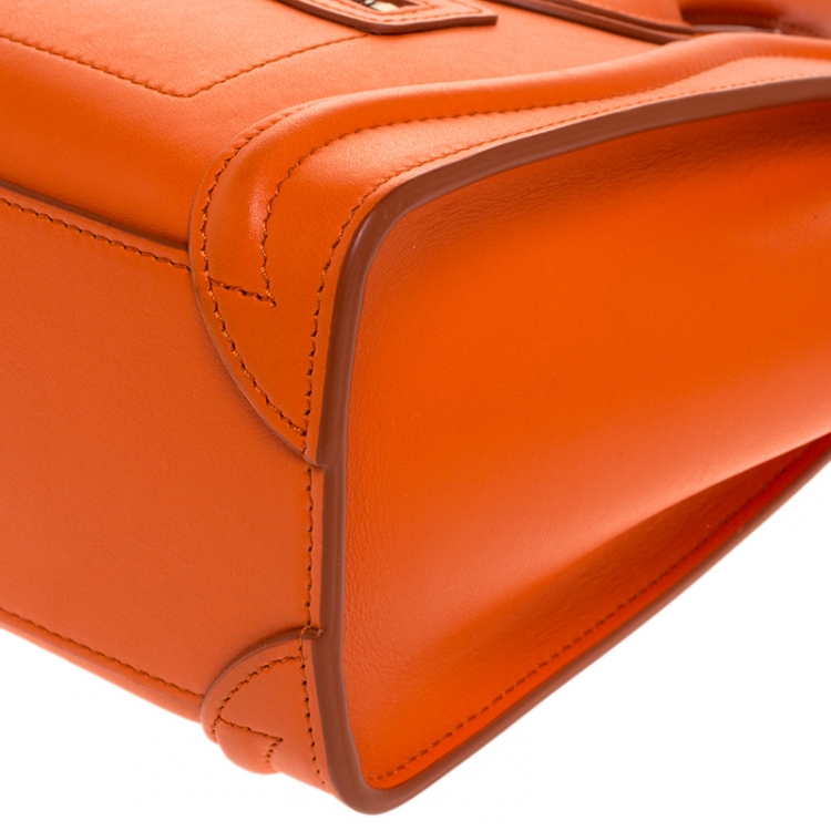 مملوكة مسبقًا Celine Orange Leather Nano Luggage Tote
