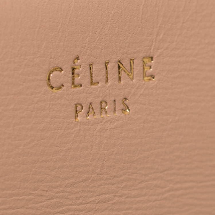 Pre Owned Celine Beige Leather Medium Edge Bag