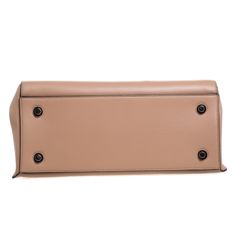 Pre Owned Celine Beige Leather Medium Edge Bag