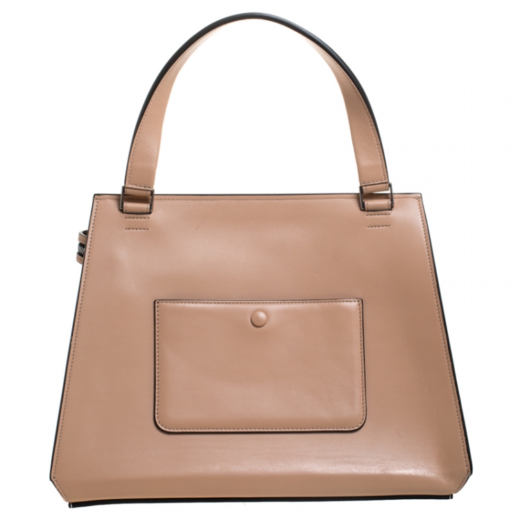 Pre Owned Celine Beige Leather Medium Edge Bag