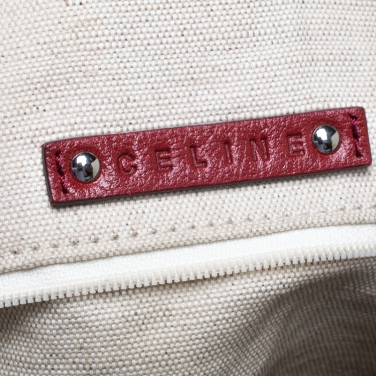 Pre Owned Celine Red Graphics Print Coated Canvas Medium Shopper Tote