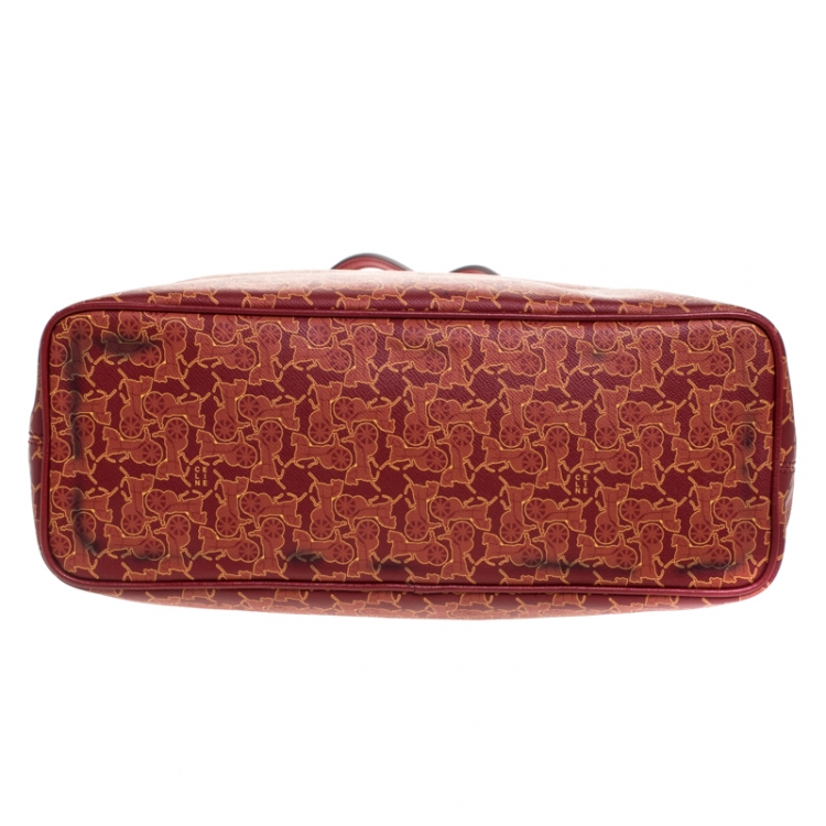 Pre Owned Celine Red Graphics Print Coated Canvas Medium Shopper Tote