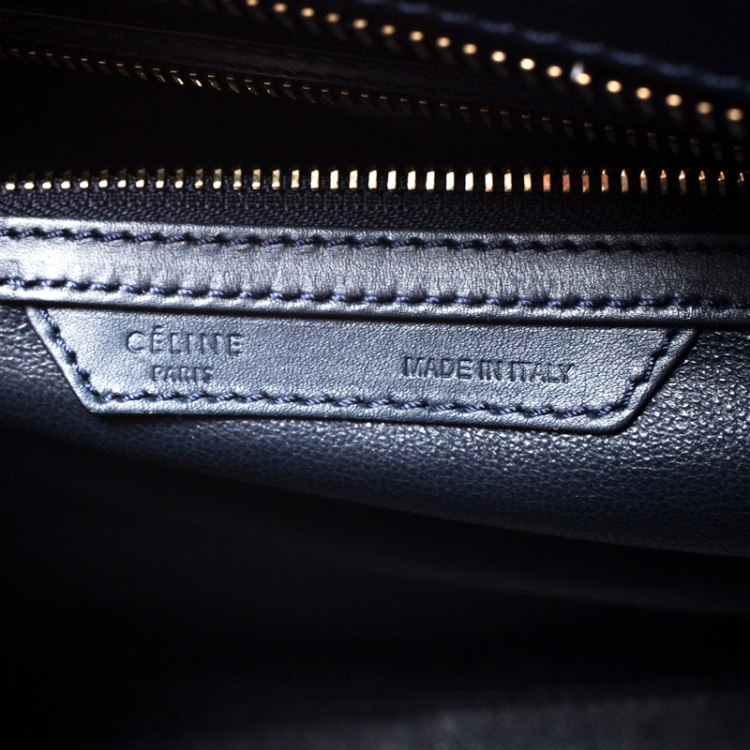 Pre Owned Celine Multicolor Nubuck and Leather Mini Luggage Tote