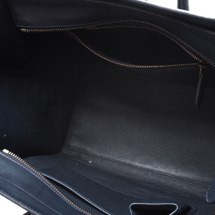 Pre Owned Celine Multicolor Nubuck and Leather Mini Luggage Tote