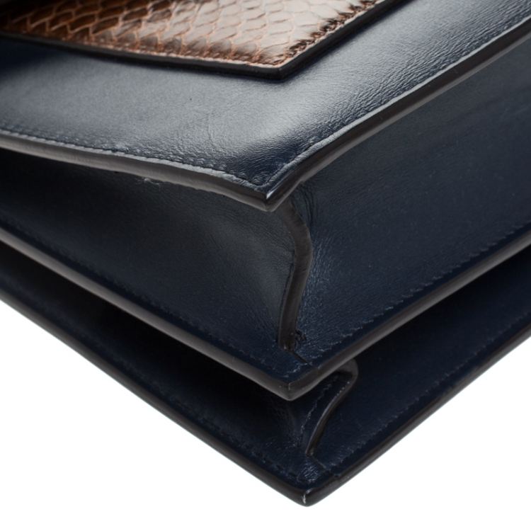 Pre Owned Celine Multicolor Leather and python Pocket Envelope Shoulder Bag