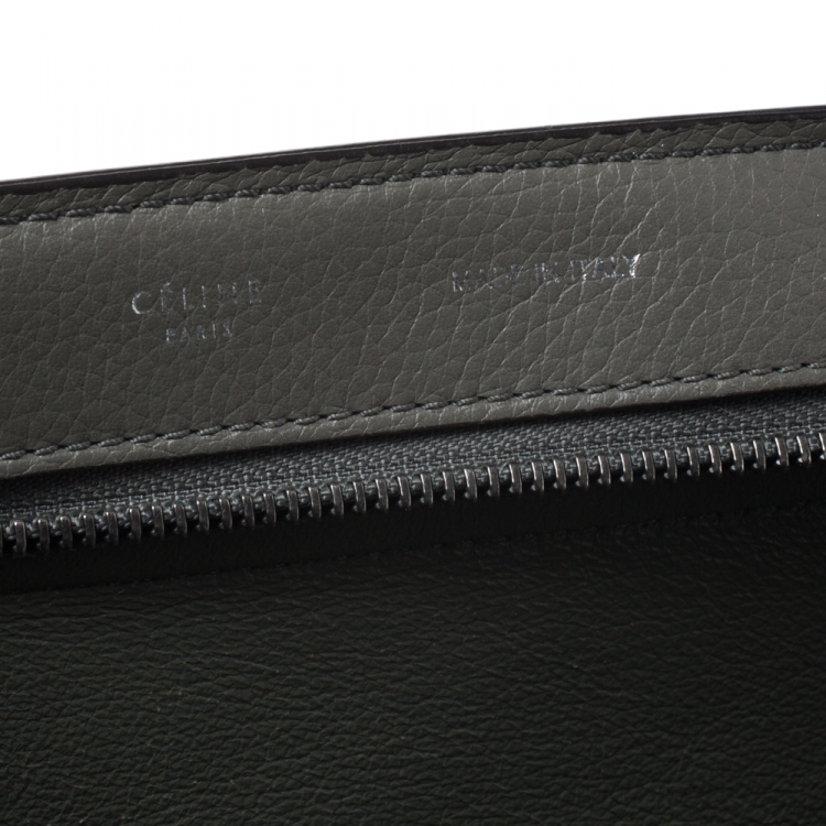 Pre Owned Celine Olive Green Leather and Suede Medium Trapeze Bag