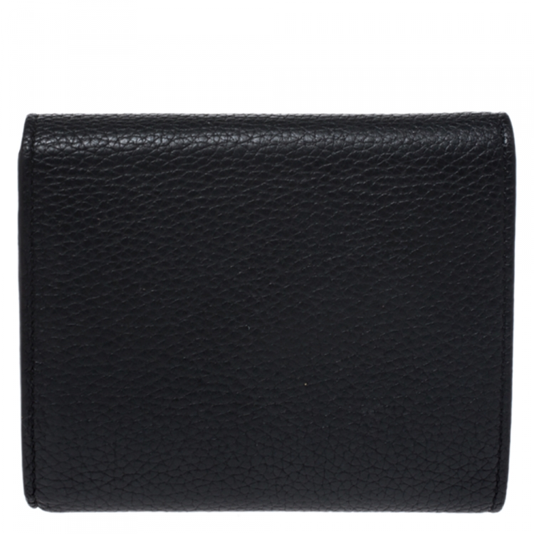 مملوكة مسبقًا Celine Black Leather Small Trifold Wallet