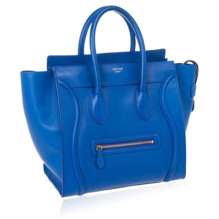 Pre Owned Celine Blue Mini Luggage Tote 