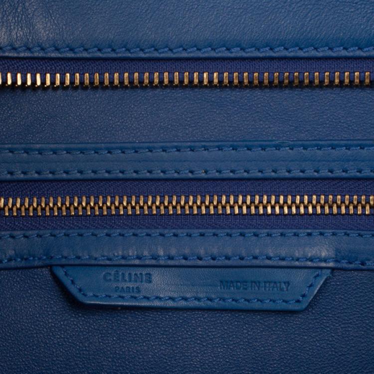 Pre Owned Celine Blue Mini Luggage Tote 