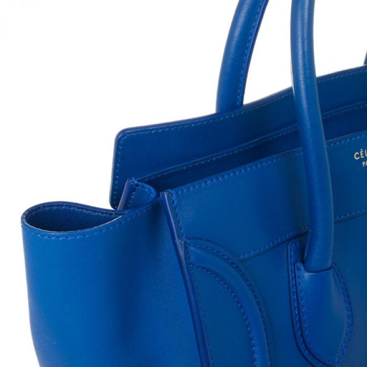 Pre Owned Celine Blue Mini Luggage Tote 