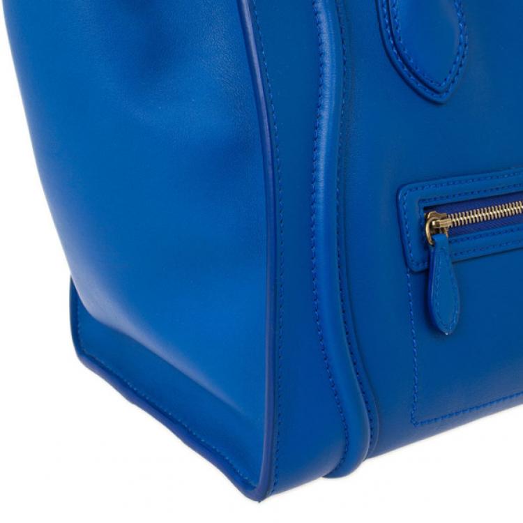 Pre Owned Celine Blue Mini Luggage Tote 