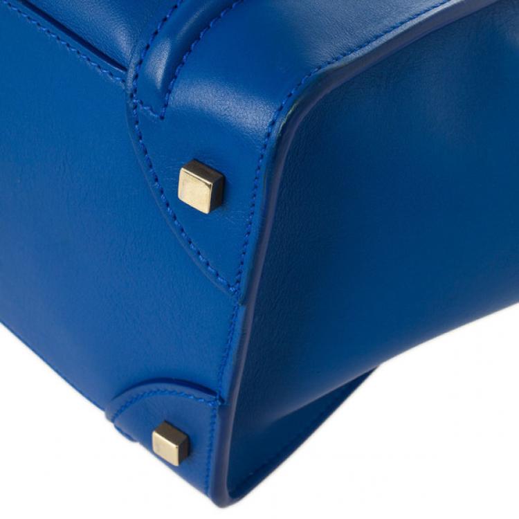 Pre Owned Celine Blue Mini Luggage Tote 