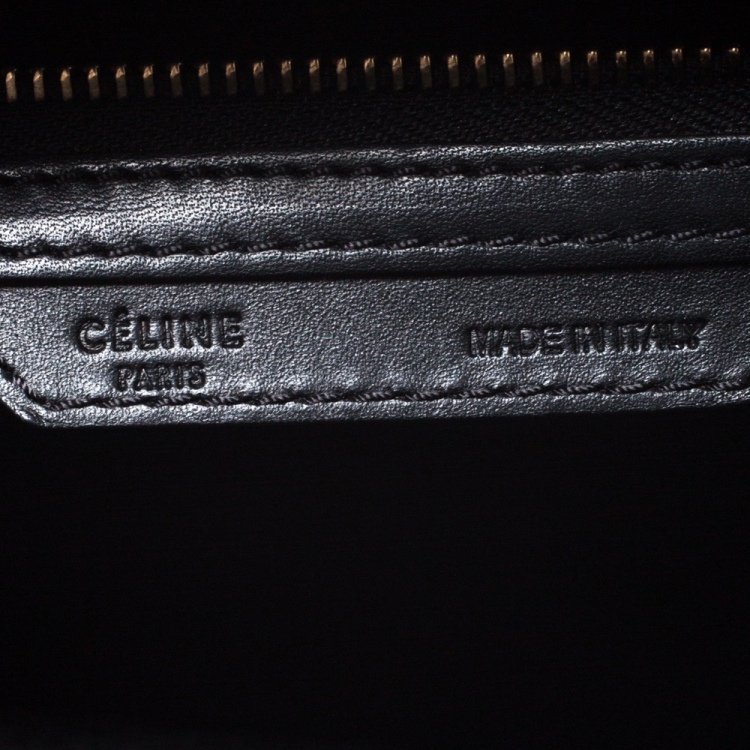 Pre Owned Celine Black Leather Micro Luggage Tote