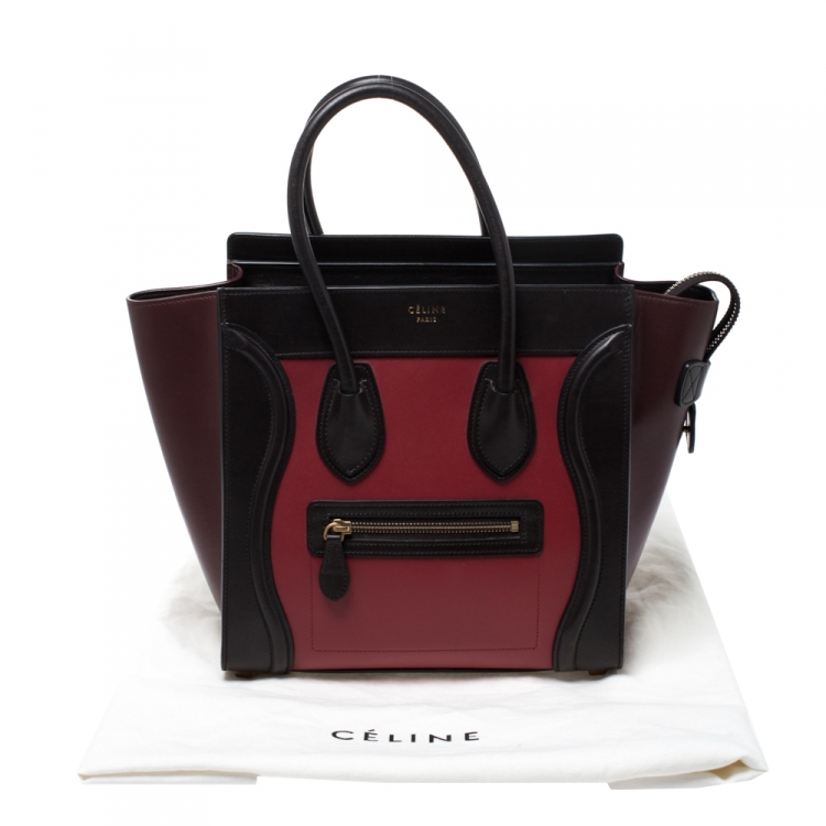 Pre Owned Celine Tricolor Leather Micro Luggage Tote