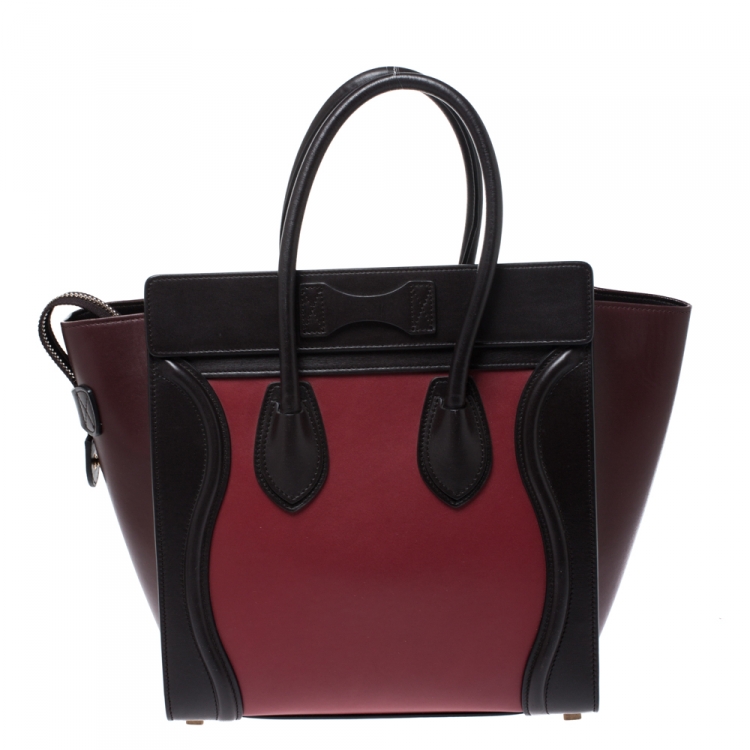 Pre Owned Celine Tricolor Leather Micro Luggage Tote