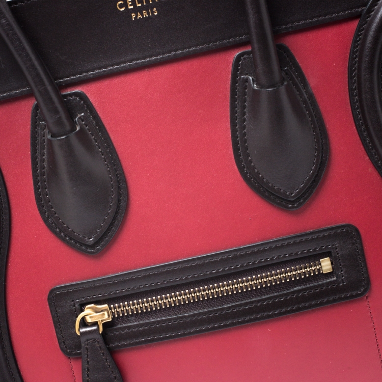 Pre Owned Celine Tricolor Leather Micro Luggage Tote