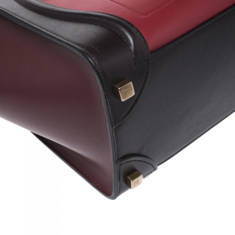 Pre Owned Celine Tricolor Leather Micro Luggage Tote