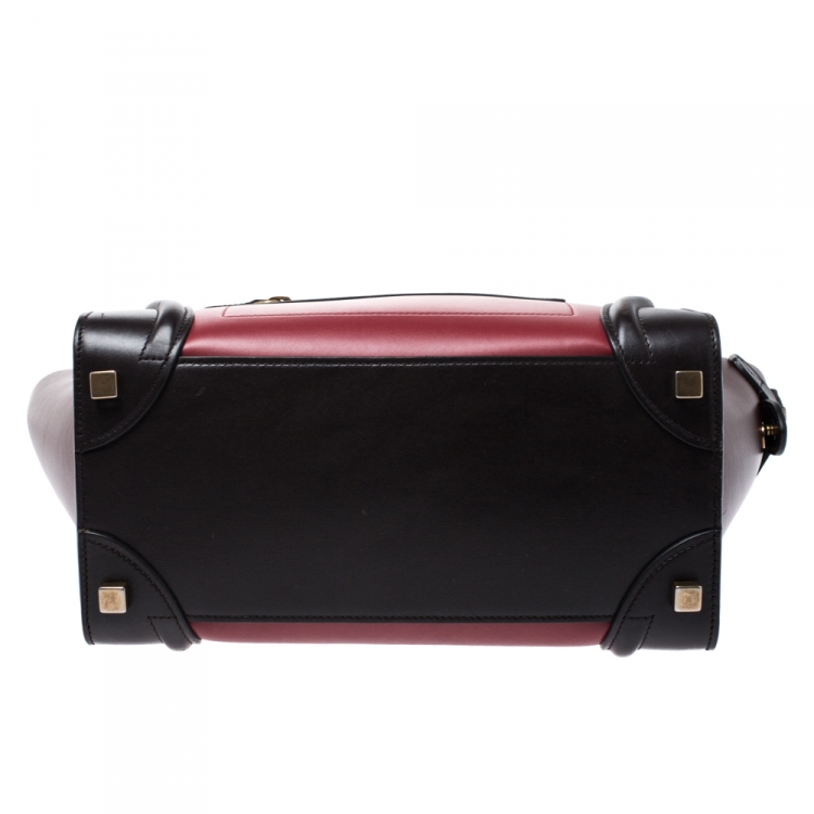 Pre Owned Celine Tricolor Leather Micro Luggage Tote