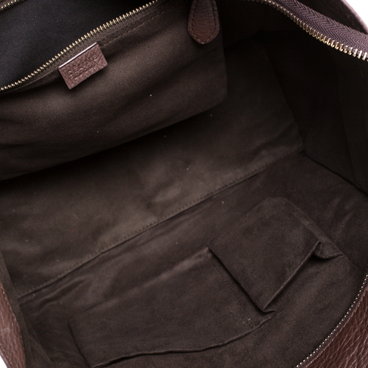 Pre Owned Celine Dark Brown Leather Mini Luggage Tote
