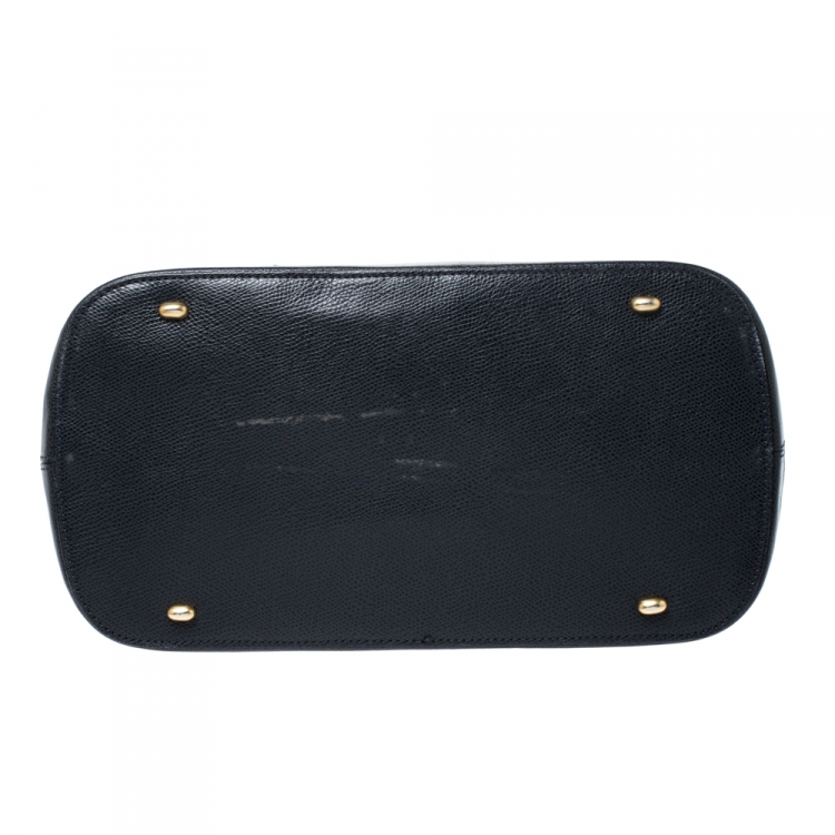 Pre Owned Celine Navy Blue Leather Dome Satchel 