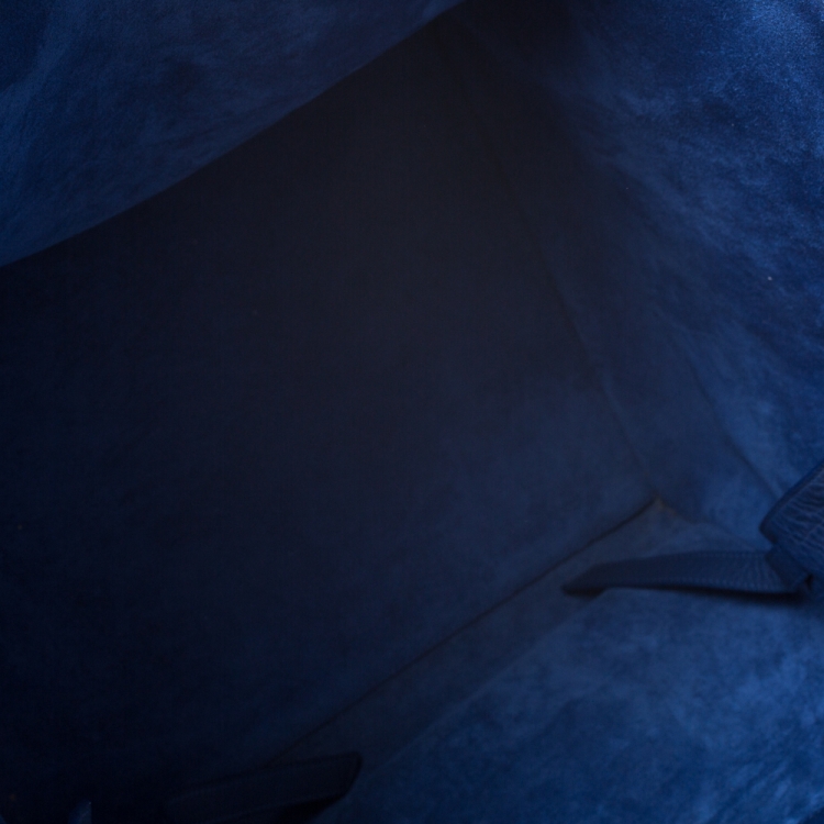 Pre Owned Celine Blue Leather Medium Phantom Luggage Tote 