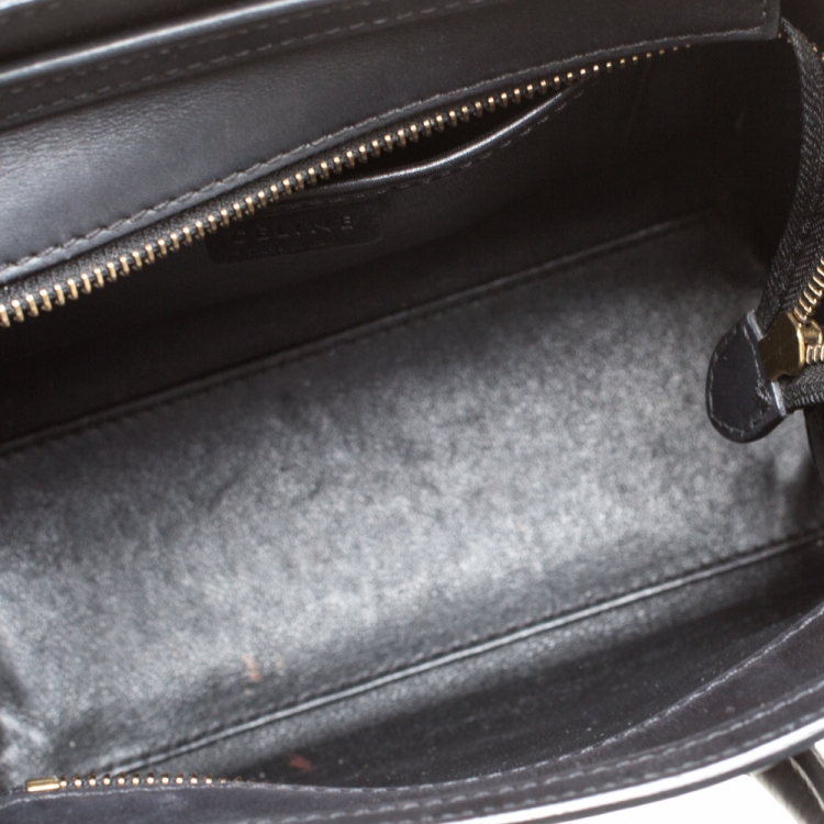 Pre Owned Celine Black Python and Leather Nano Luggage Tote
