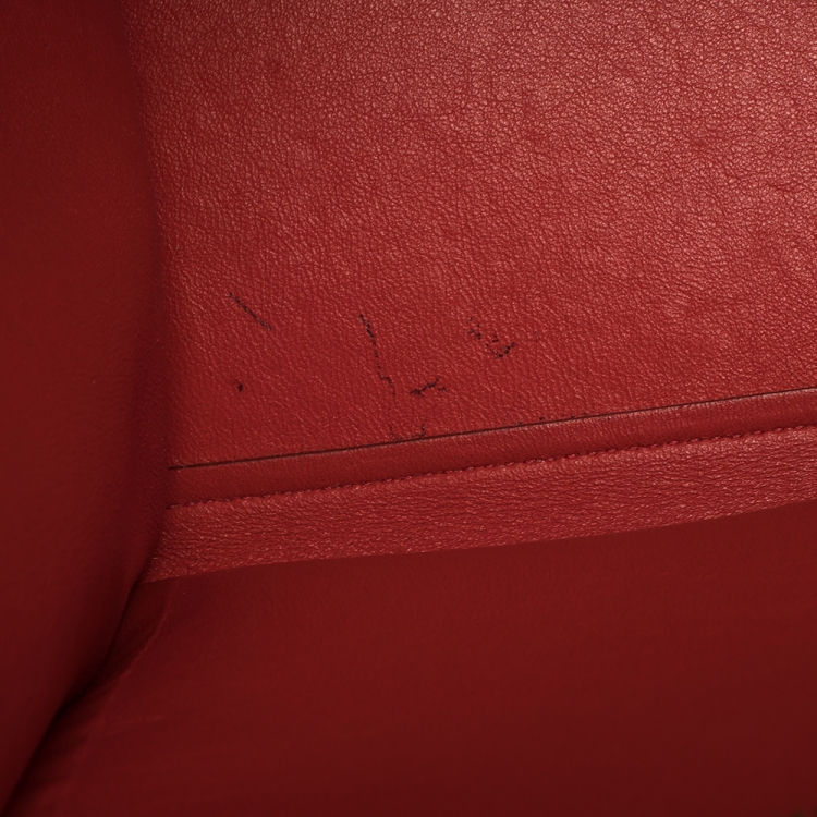 Pre Owned Celine Red Leather and Suede Medium Trapeze Bag