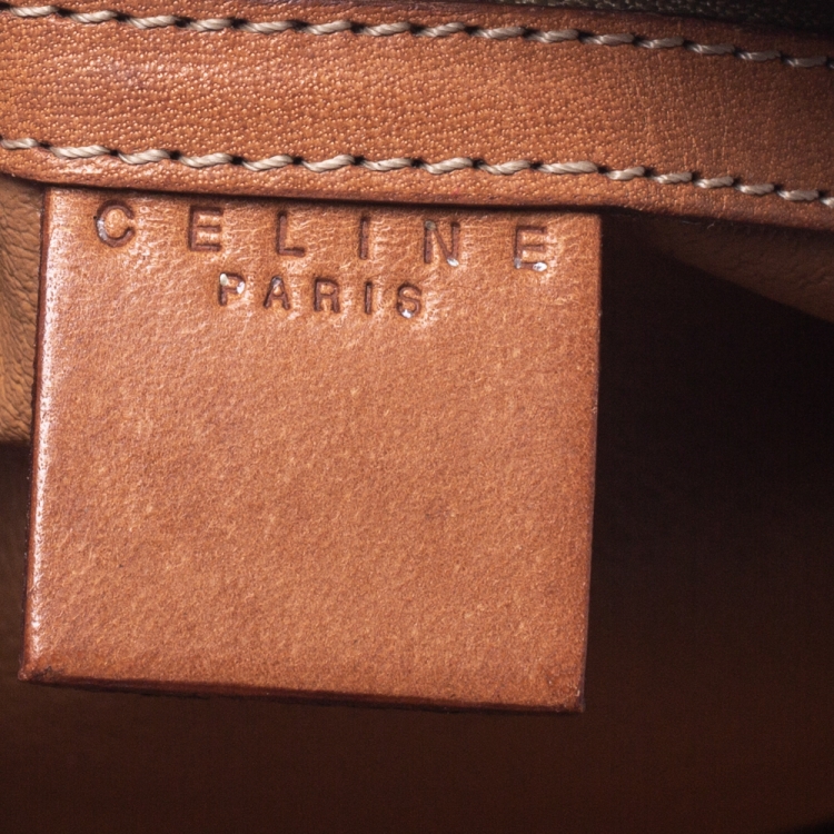 Pre Owned Celine Brown Macadam Coated Canvas and Leather Satchel