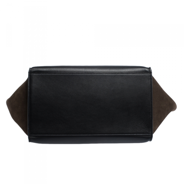 Pre Owned Celine Tricolor  Python/Suede and Leather Medium Trapeze Bag