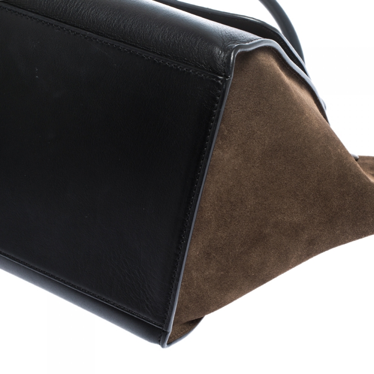 Pre Owned Celine Tricolor  Python/Suede and Leather Medium Trapeze Bag
