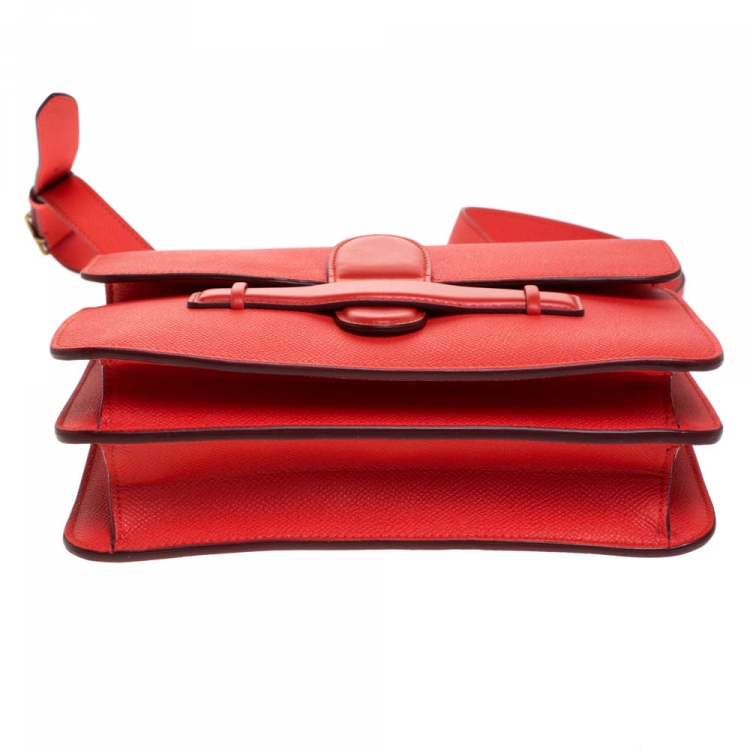 Pre Owned Celine Orange Leather Symmetrical Shoulder Bag 