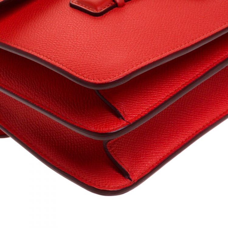 Pre Owned Celine Orange Leather Symmetrical Shoulder Bag 