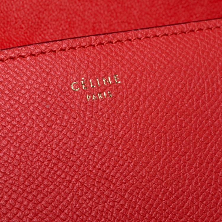 Pre Owned Celine Orange Leather Symmetrical Shoulder Bag 