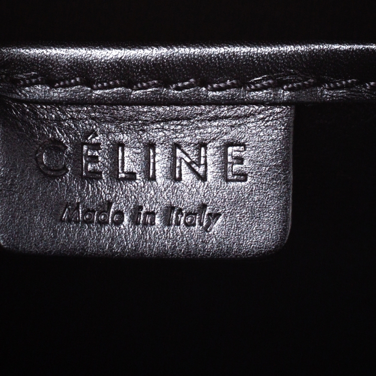 Pre Owned Celine Tricolor Calfhair and Leather Nano Luggage Tote
