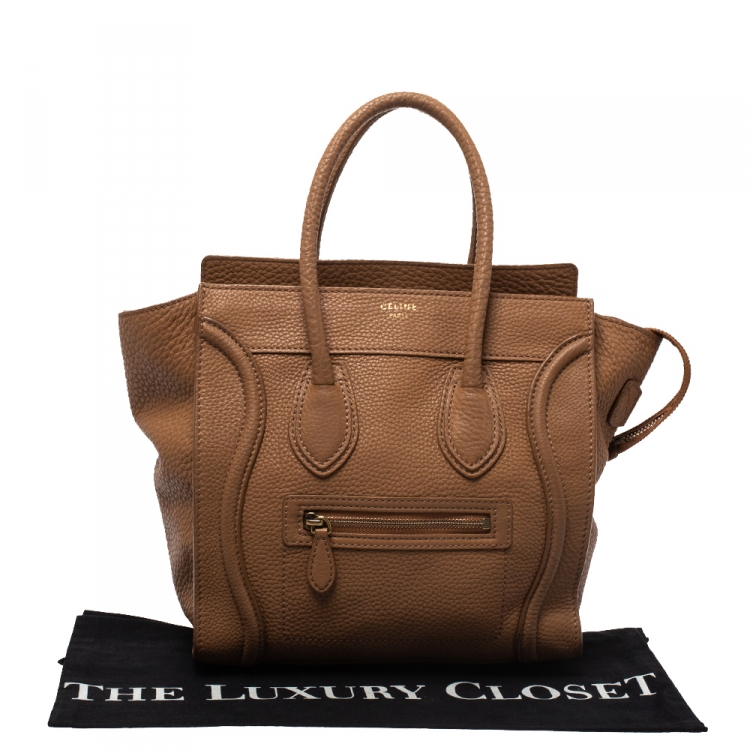 مملوكة مسبقًا Celine Tan Leather Micro Luggage Tote