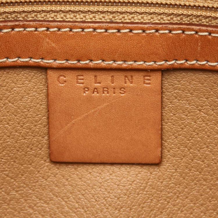 Pre Owned Celine Brown Macadam Canvas Tote Bag