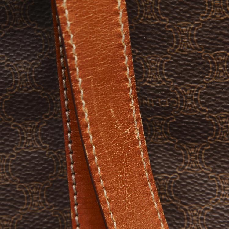 Pre Owned Celine Brown Macadam Canvas Tote Bag