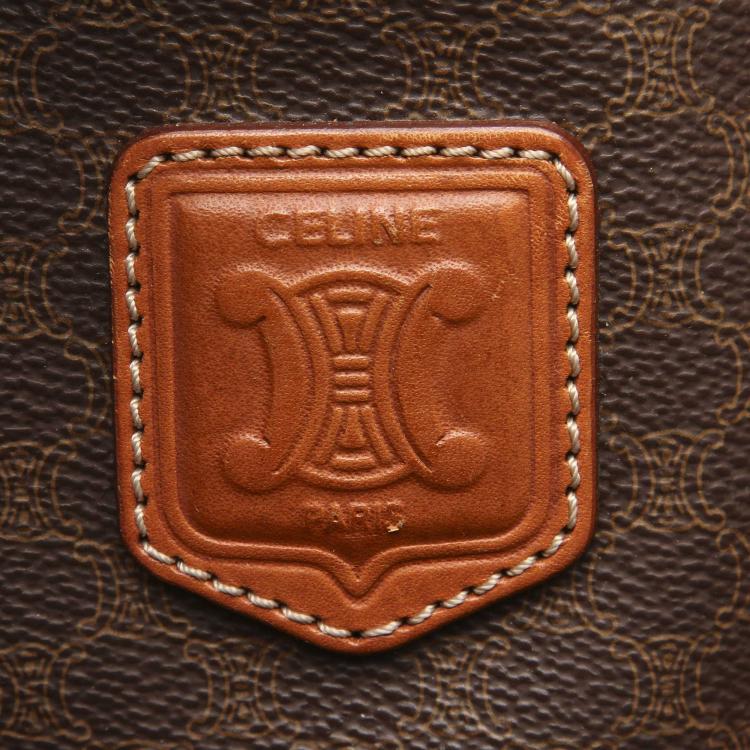 Pre Owned Celine Brown Macadam Canvas Tote Bag