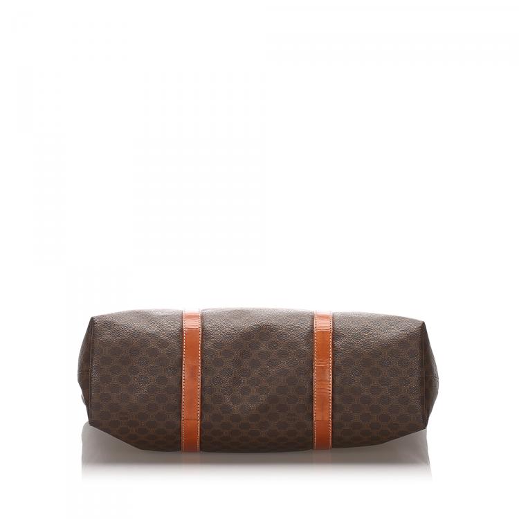 Pre Owned Celine Brown Macadam Canvas Tote Bag