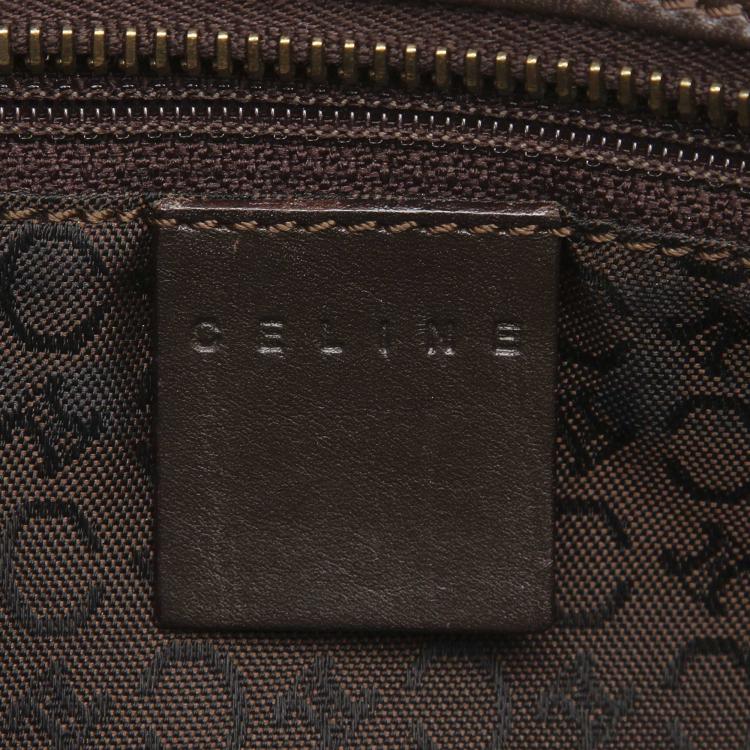 Pre Owned Celine Brown Macadam Canvas Shoulder Bag