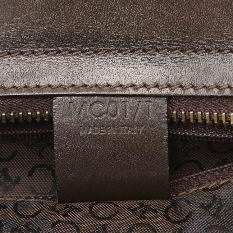 Pre Owned Celine Brown Macadam Canvas Shoulder Bag