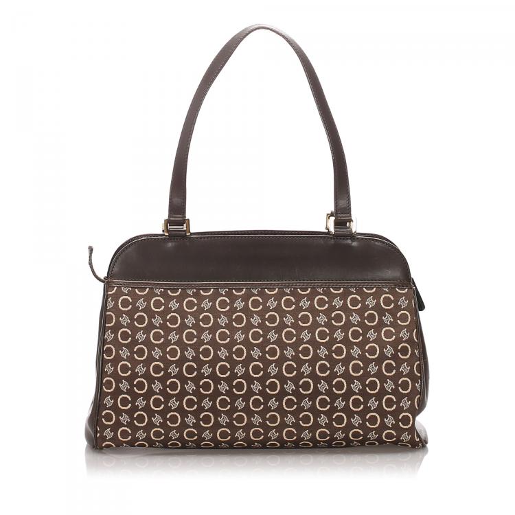 Pre Owned Celine Brown Macadam Canvas Shoulder Bag