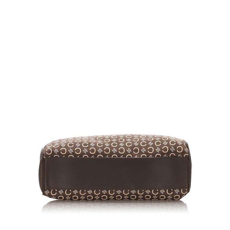 Pre Owned Celine Brown Macadam Canvas Shoulder Bag