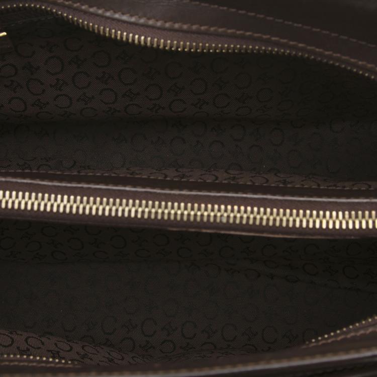 Pre Owned Celine Brown Macadam Canvas Shoulder Bag