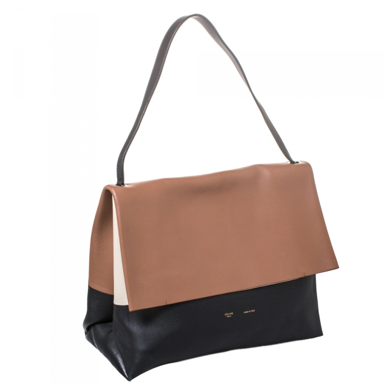 Pre Owned Celine Tri Color Leather All Soft Bag with Pouch