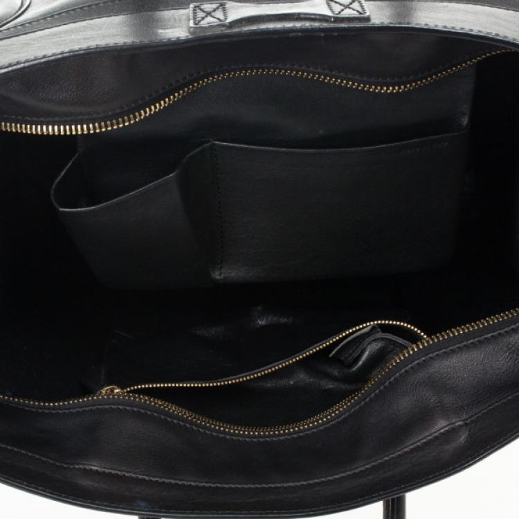 Pre Owned Celine Black Medium Grained Leather Luggage Tote
