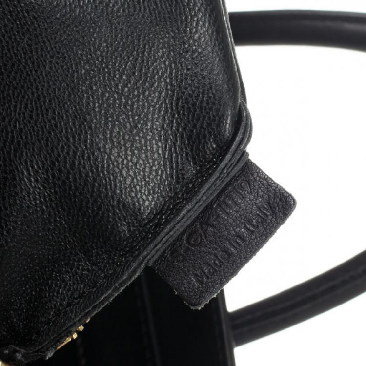 Pre Owned Celine Black Medium Grained Leather Luggage Tote