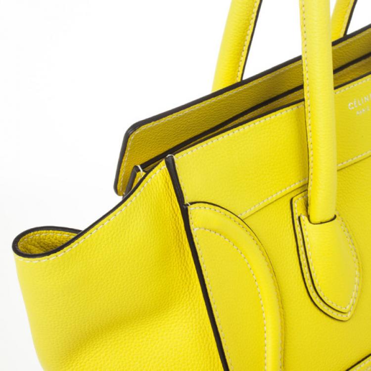 Pre Owned Celine Yellow Citron Mini Luggage Bag
